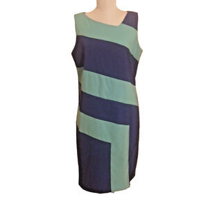 Dressbarn Women Sheath Dress Sleeveless Womens size 14 Two Tone